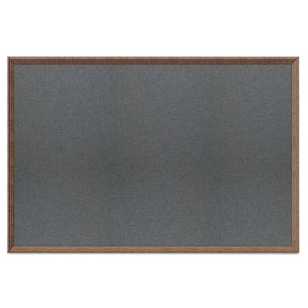 United Visual Products Decor Wood Combo Board, 48"x36", Walnut/White Porcelain & Cloud UV703DEFAB-WALNUT-WHTPORC-CLOUD